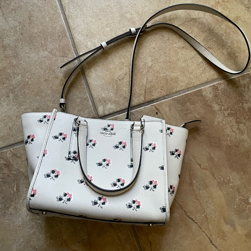 Coach floral white handbag